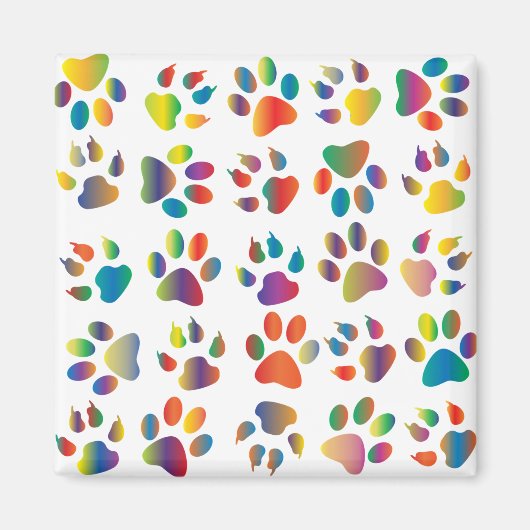Aimant motif de patte coloré (Devant)