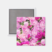 Aimant Motif de pivoines roses (Recto/Verso)