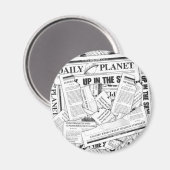 Aimant Motif de planète quotidien - Blanc (Recto/Verso)