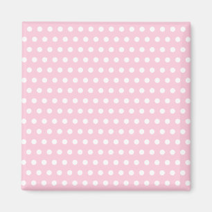 Aimant Motif de point rose et blanc de polka. Tacheté