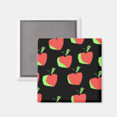 Aimant Motif de pomme rouge et verte. (Recto/Verso)