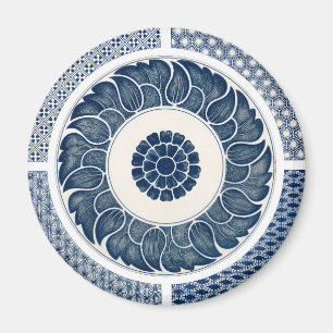 Aimant Motif de porcelaine antique chinoise bleu et blanc