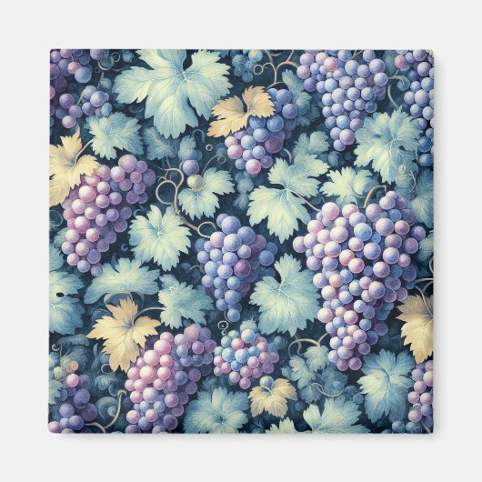Aimant Motif de raisins vintage (Devant)