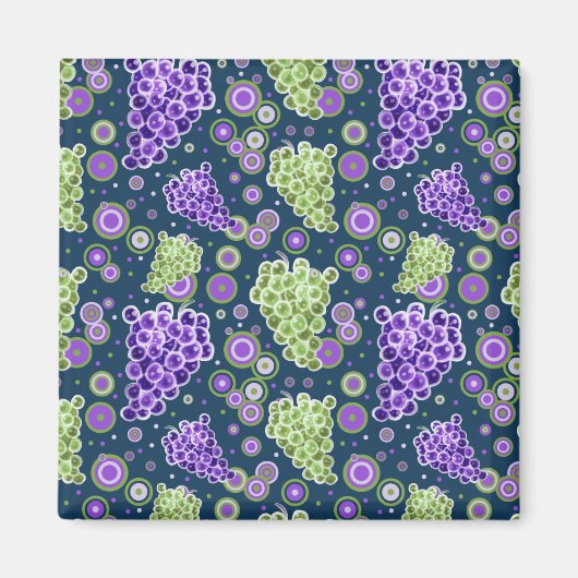 Aimant Motif de raisins violets verts (Devant)