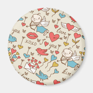 Aimant Motif de Saint-Valentin avec le cupidon