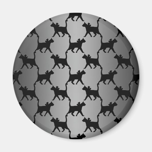 Aimant Motif de silhouette de chat mignon (Devant)