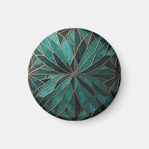 Aimant Motif de starburst géométrique doré Art Déco Luxe