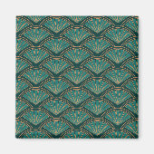 Aimant Motif de style Art déco en vert turquoise (Devant)