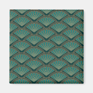 Aimant Motif de style Art déco en vert turquoise