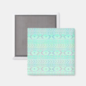 Aimant Motif de style d'art aztèque sarcelle pastel (Recto/Verso)