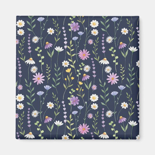 Aimant Motif de surface floral - Fleurs de printemps à la (Devant)