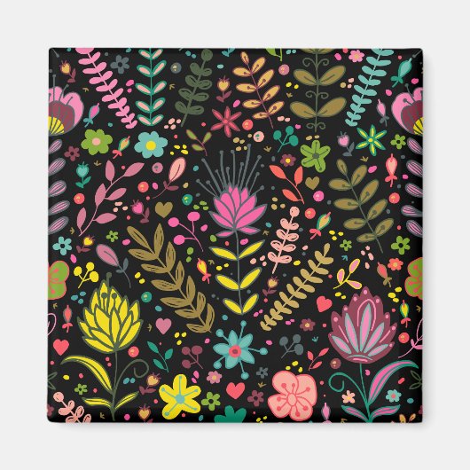 Aimant Motif de surface Florale - Papier peint Fleurs Des (Devant)