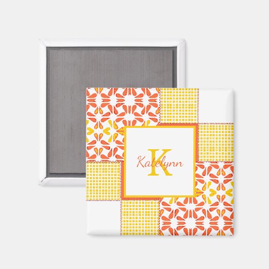 Aimant Motif de surfaces composées d'automne (Recto/Verso)