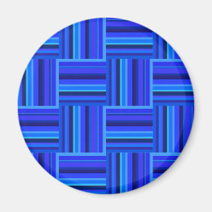 Aimant Motif de tissage à bandes bleues