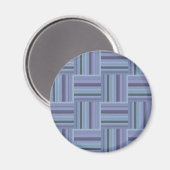 Aimant Motif de tissage à rayures bleu-gris (Recto/Verso)