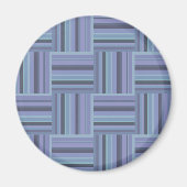 Aimant Motif de tissage à rayures bleu-gris (Devant)