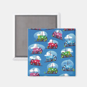 Aimant Motif de tracteur (fond bleu) (Recto/Verso)