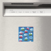 Aimant Motif de tracteur (fond bleu) (In Situ (Lave-vaisselle))