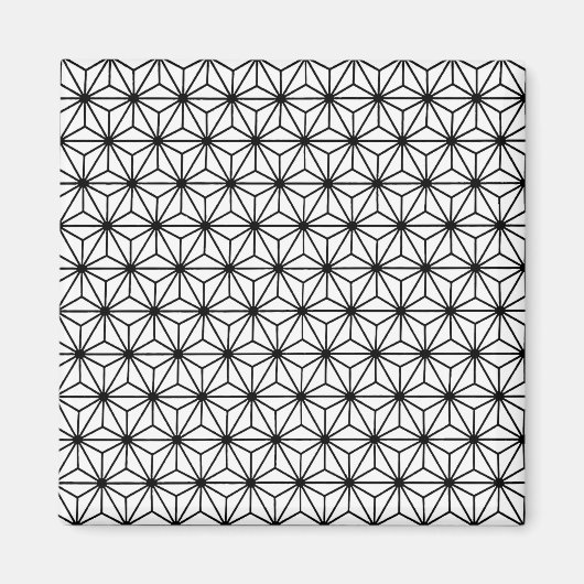Aimant Motif de triangles de style Art Déco blanc et noir (Devant)