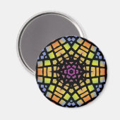 Aimant Motif de verre à tôle radiale : (Recto/Verso)