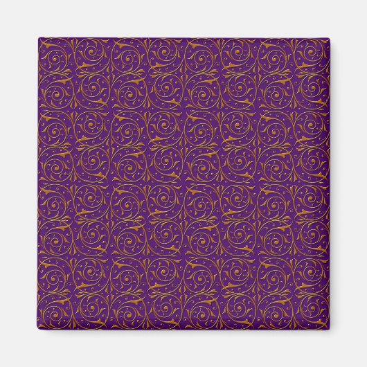 Aimant Motif de vigne or et violet (Devant)