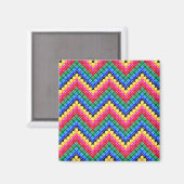 Aimant Motif de zigzag coloré (Recto/Verso)