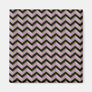 Aimant Motif de zigzag de noir d'or d'améthyste