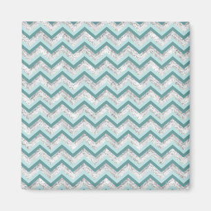 Aimant Motif de zigzag turquoise et en cristal