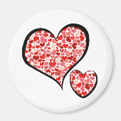 Aimant Motif Des Coeurs, Coeurs Rouges, Amour (Devant)