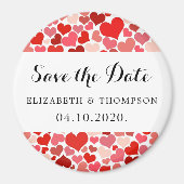 Aimant Motif Des Coeurs, Coeurs Rouges, Amour, Enregistre (Devant)