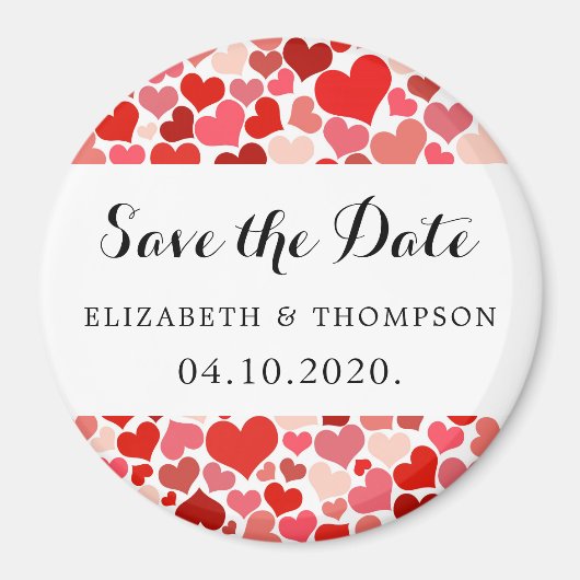 Aimant Motif Des Coeurs, Coeurs Rouges, Amour, Enregistre (Devant)