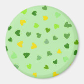 Aimant Motif Des Coeurs, Coeurs Vertes, Coeurs Jaunes (Devant)