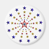 Aimant Motif des étoiles patriotiques (Devant)