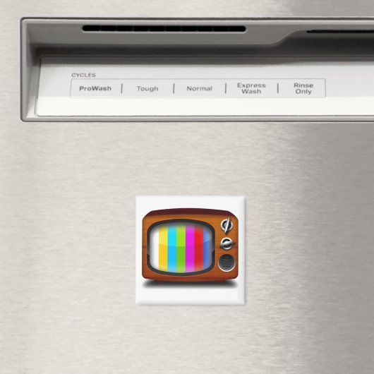 Aimant Motif d'essai TV rétro (In Situ (Lave-vaisselle))
