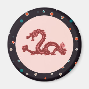 Aimant Motif d'étoile de dragon chinois Art fantastique