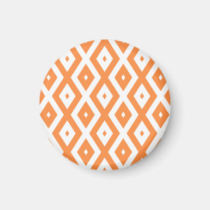 Aimant Motif diamant orange et blanc
