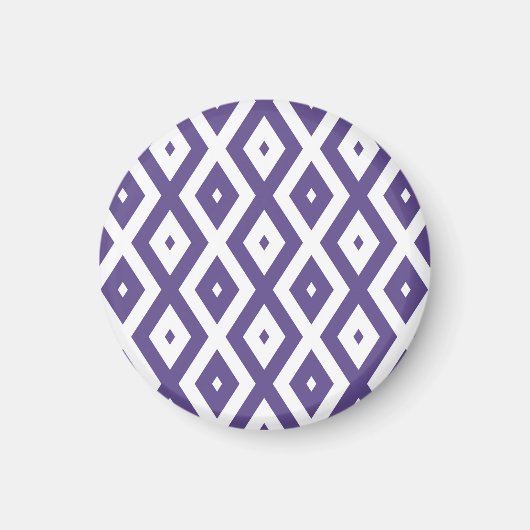 Aimant Motif diamant ultra violet et blanc (Devant)