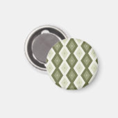 Aimant Motif diamant vert olive (Recto/Verso)