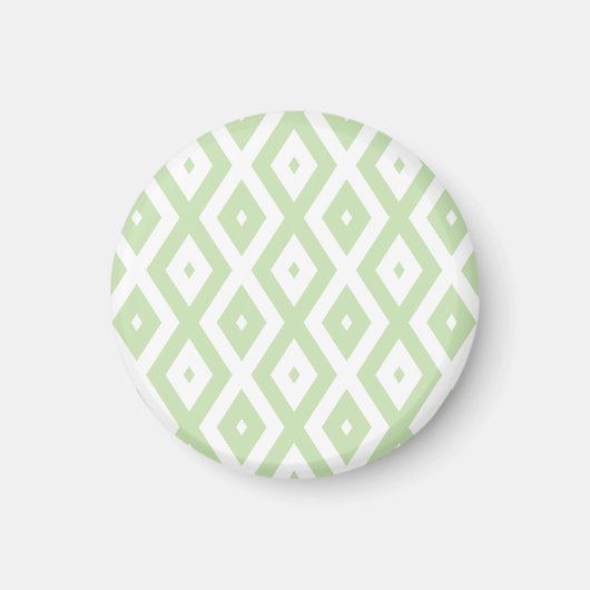 Aimant Motif diamant vert pâle et blanc (Devant)