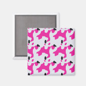Aimant Motif d'impression de vache rose et noire (Recto/Verso)