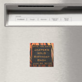 Aimant Motif d'impression monogramme Tiger chaud orange e (In Situ (Lave-vaisselle))