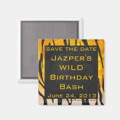 Aimant Motif d'impression noir et orange (Recto/Verso)