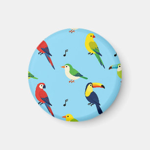 Aimant Motif d'oiseaux tropicaux colorés