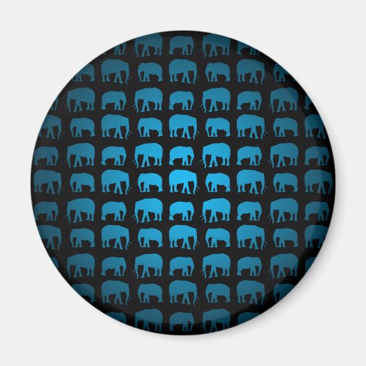 Aimant Motif Éléphant Bleu (Devant)