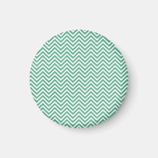 Aimant Motif en chevron vert et blanc (Devant)