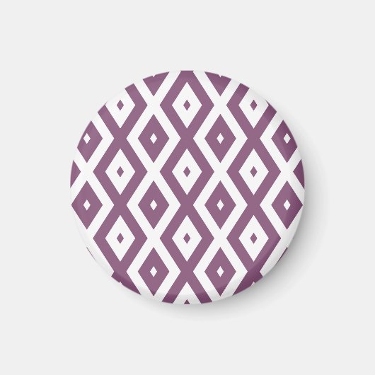 Aimant Motif en diamant blanc et mauve (Devant)