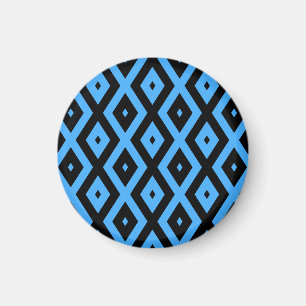 Aimant Motif en diamant bleu ciel et noir