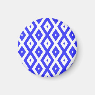 Aimant Motif en diamant bleu et blanc