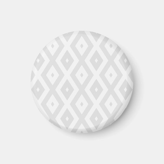Aimant Motif en diamant gris clair et blanc (Devant)