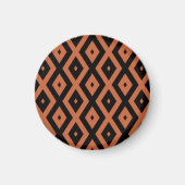 Aimant Motif en diamant orange et noir (Devant)